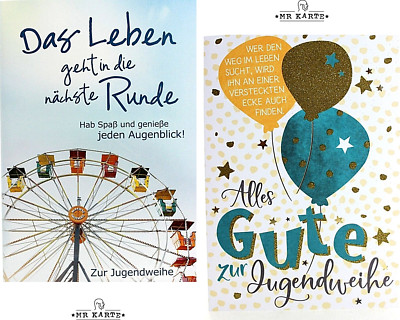 KE Karte zur Jugendweihe mit Umschlag Glückwunschkarte Jugendweihekarte Karten