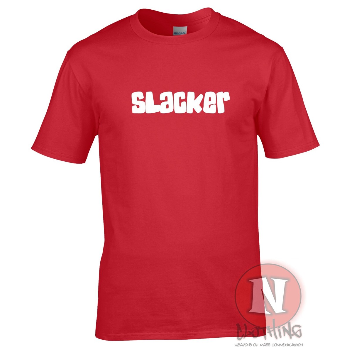 SLACKER T-shirt chill festival pub drinkers slogan lazy tee