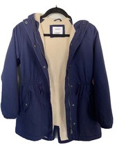 Old Navy Girls Navy Sherpa Hood Full Zip Snap Casual Coat Sz Large