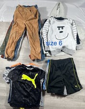 Lot Of 21 pc Boys Sz 6 Clothes Long Sleeve Shirt Pants Shorts Hoodie Bundle