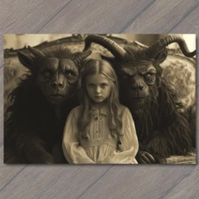 Art Print Girl Monster Weird Creepy Imaginary Friend Nightmare Scary Unusual Pet