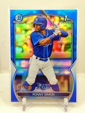 2023 Bowman Chrome 1st Ronny Simon True Blue Refractor 149/150 Rays ROOKIE RC