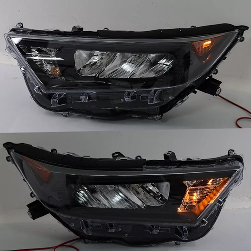 Headlight Assembly For 2019-2022 Toyota RAV4 LE XLE LED Black Left+Right Side - Picture 5 of 11