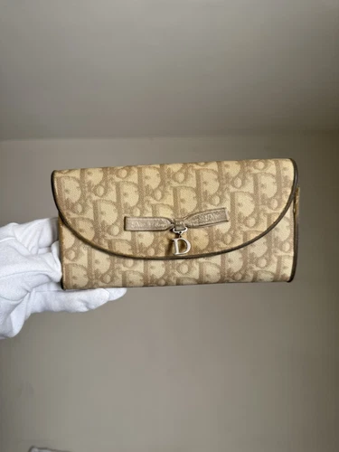 Portefeuille long trotteur marron Christian Dior