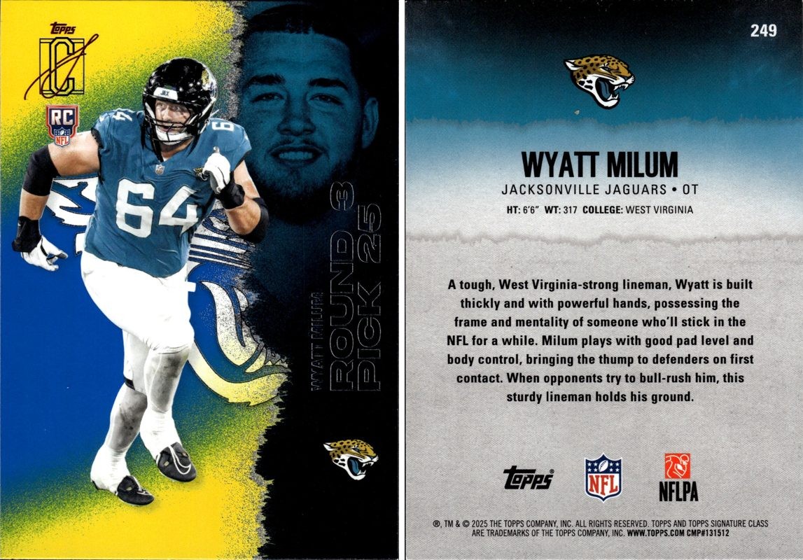 2025 Topps Jonah Monheim RC Jaguars Football