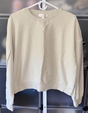 New Spiritual Gangster Andi Waffle Fleece Sweatshirt in Birch Women's L