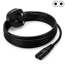Fast Figure 8 Power Cable C7 Lead 2 Pin TV PS5 PS4 Xbox Laptop Mains 2m-UK Plug