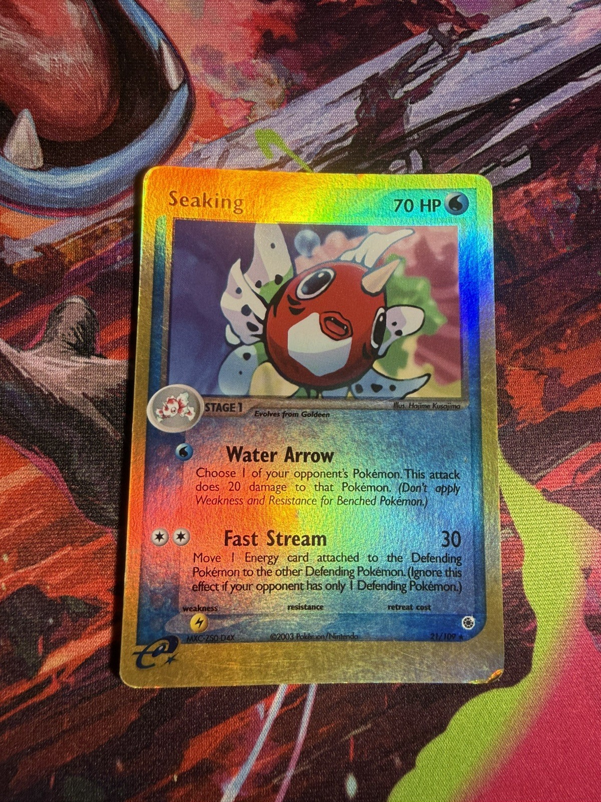 Seaking 21/109 HP EX Ruby and Sapphire Reverse Holo Rare Pokemon Card