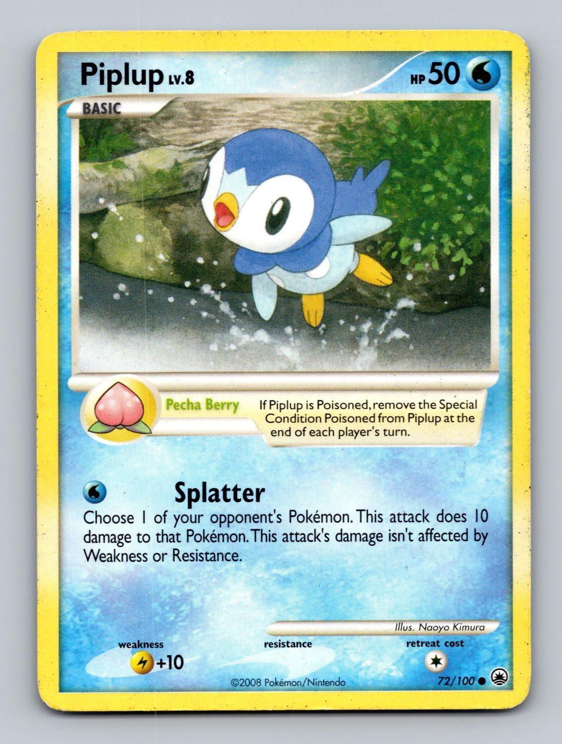Piplup 72/100 Common Majestic Dawn Pokemon Lightly Played