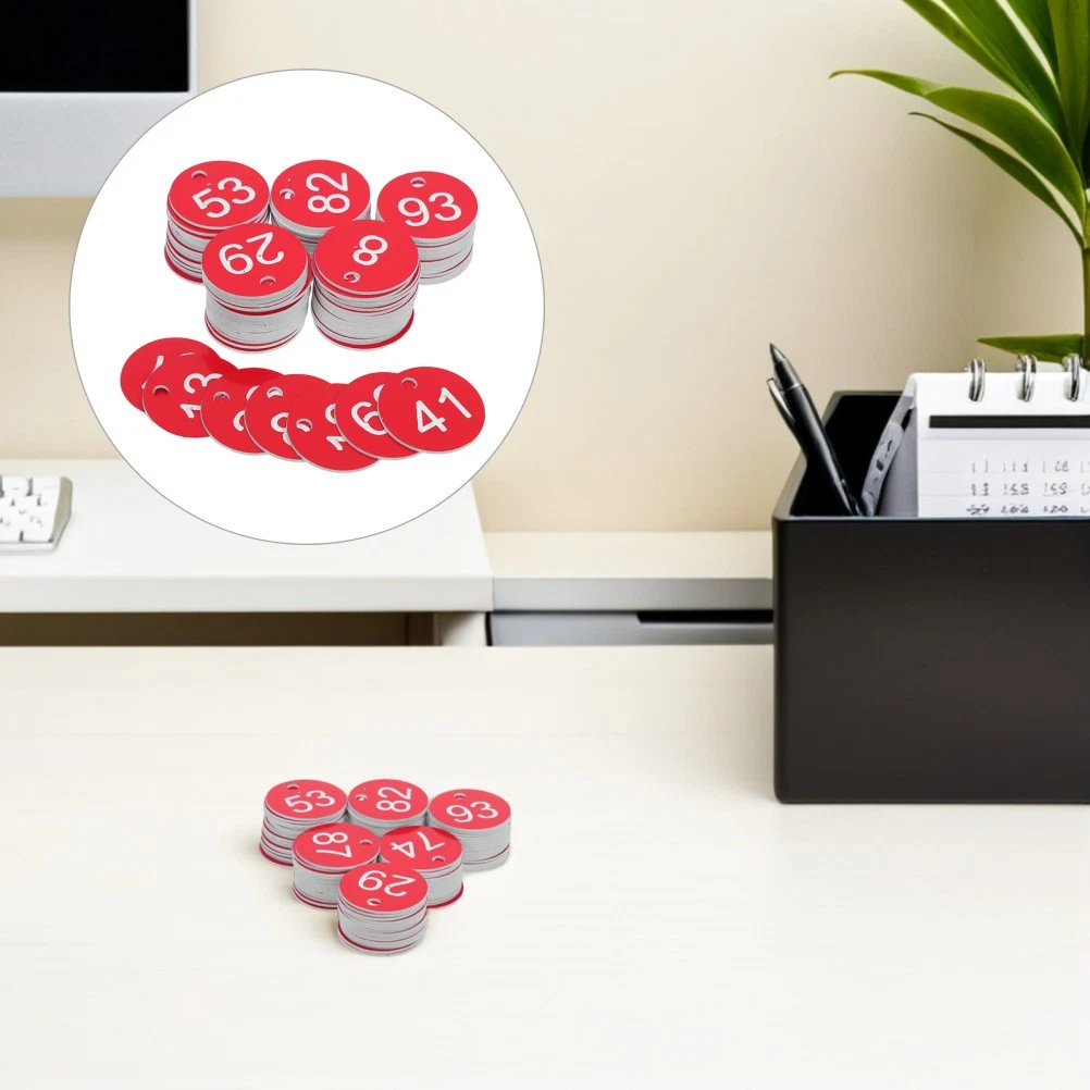 1 Set Plastic 1-100 Numbers: 1-100 Red Large Size Numbered Cards For Wedding