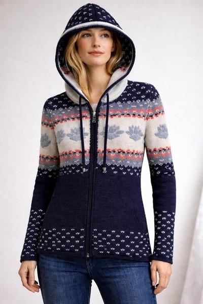 Women Bogner Sweater Navy Wool S