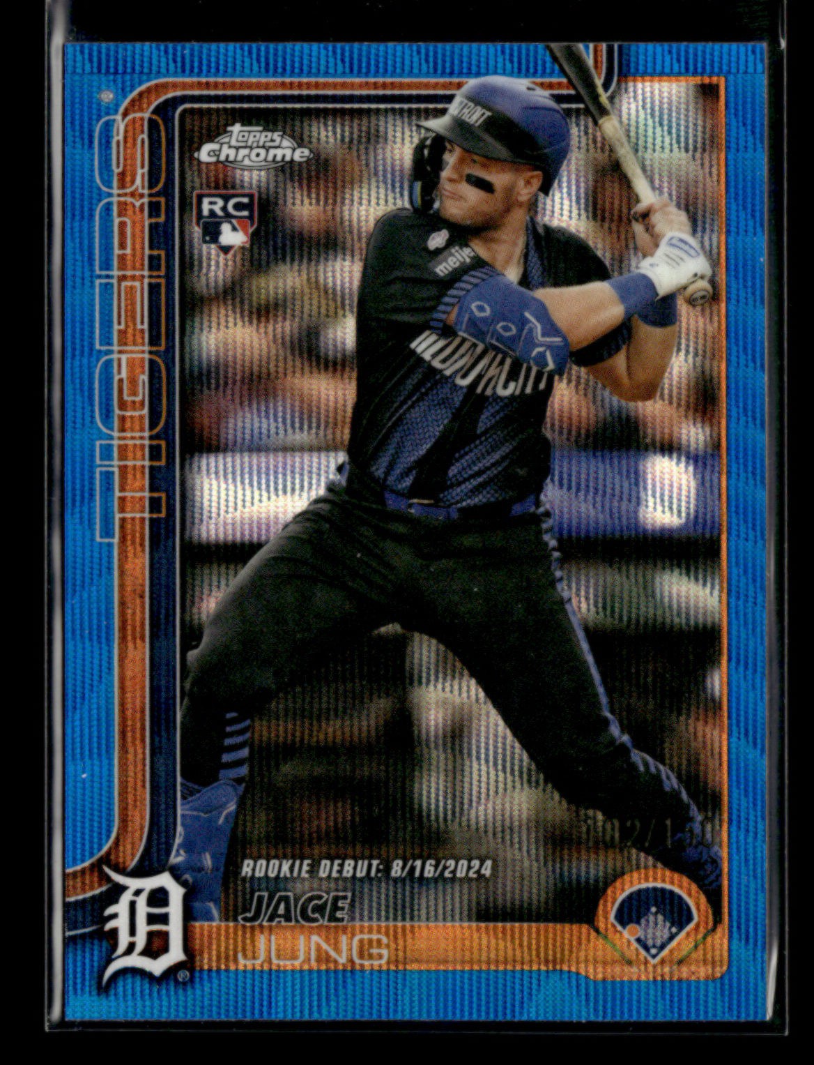 Jace Jung RC 2025 Topps Chrome Update Series Blue Wave 102/150 Rookie Debut [xlz