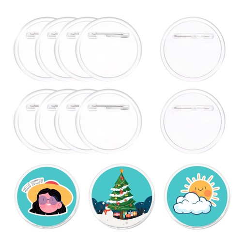 12Pcs Acrylic Sewing Buttons Pin Clear 1.97