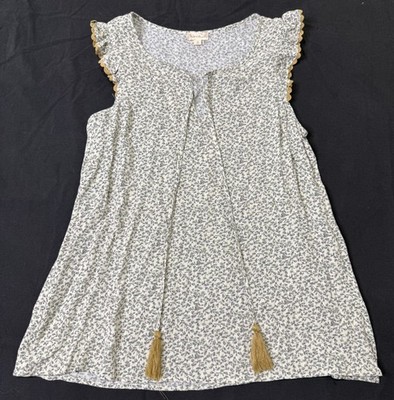 Hem & Thread Womens Sleeveless Top Size Small Floral Tassels Bohemian