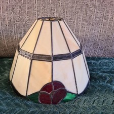 Splendido paralume in vetro stile Tiffany vintage dettagli pannello marmo