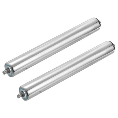 2PCS Stainless Steel Conveyor Roller 2'' Diameter 10'' Length Silver