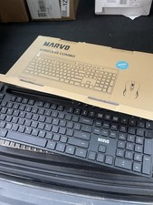 Wireless Keyboard  Mouse Combo, MARVO 2.4G Ergonomic w/ Phone/Tablet Holder New