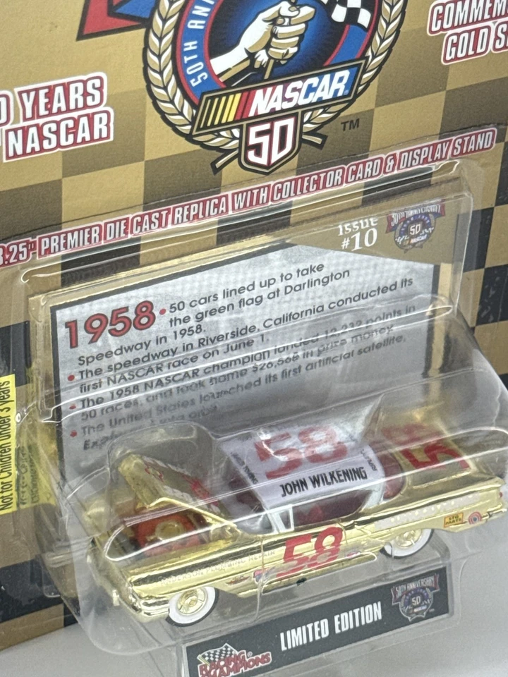 Racing Champions NASCAR 50 Aniversario 1958 Oro Diecast Edición #10 1 de 9.998 Foto 4 de 4