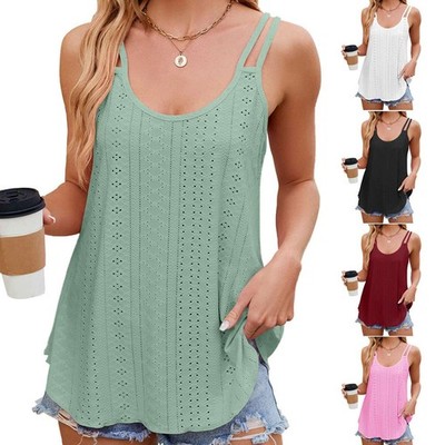 Women's Sleeveless Loose Fit Flowy Tank Top Camisole Summer Beach Top Blouse