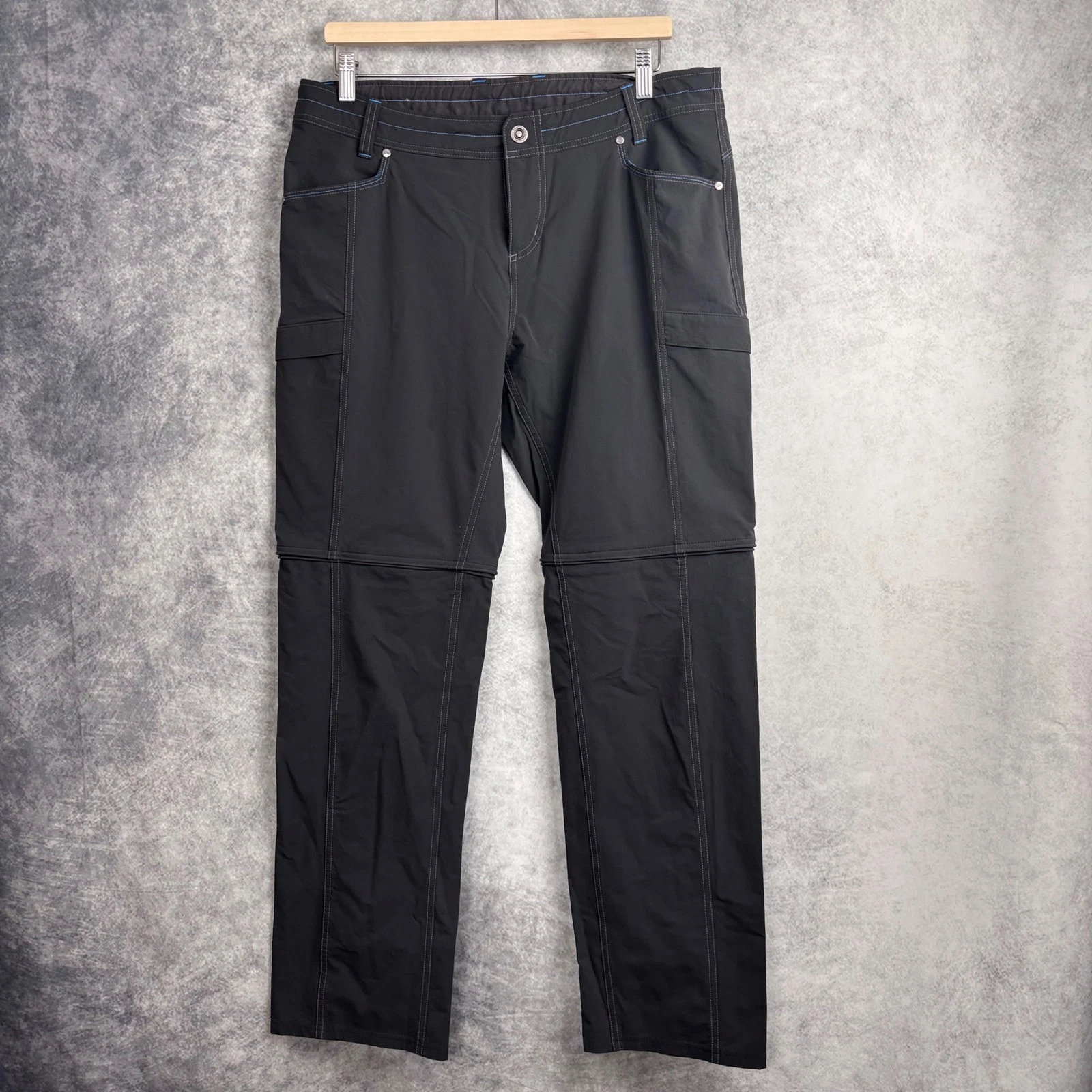 Kuhl Women's Anika Convertible Hiking Travel Gray Soft Shell Shorts Pants Sz 14