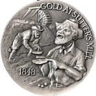 WILD WEST "Gold At Sutters Mill 1848" w/case 1 troy oz.925 Silver MINT Longines!