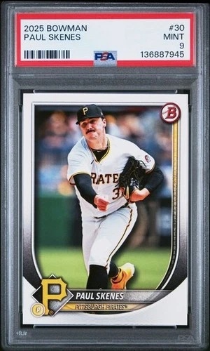 2025 Bowman #30 PAUL SKENES - Pittsburgh Pirates - PSA 9 Mint