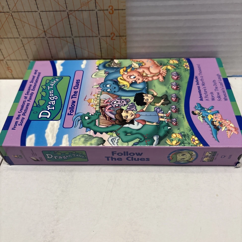 Dragon Tales Follow the Clues VHS 2000 Video Tape PBS Kids Show Workshop VG Cond - Image 3 of 4