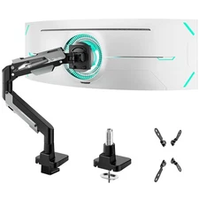 Heavy Duty Single Monitor Arm - Gas Spring Aluminum Monitor Mount for 24"-57"...