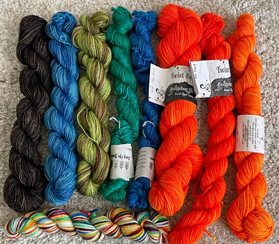 Lady Dye Hadgehog fibres Twist Sock Minis Hand Dyed Painted Lot Mini Skeins Yarn