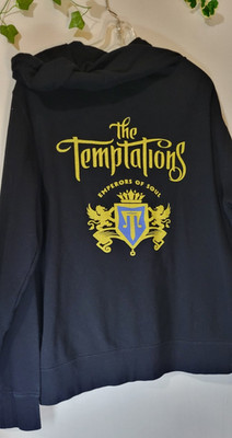 VTG The Temptations Emperors of Soul Adult's XL Black 2-Sided Hoodie Sweatshirt