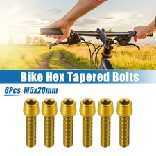 6 Pcs Bicycle Stem Screws for MTB Bike Bicycle Stem M5x20mm Steel Gold Tone