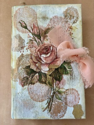 junk journal , Art, Unikat, Handarbeit, Blumen, Spitze, Notizbuch , 116 Seiten 