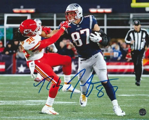 Rob Gronkowski Autographed New England 8x10 Photo with COA/Matching Hologram
