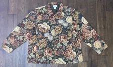 Coldwater Creek Sz 24W Floral Tapestry Fabric Zip Front Jacket w/Collar