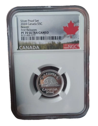  Rare TOP POP Silver Canada 2024 5 Cent NGC  PF70 ULTRA CAMEO Nice to have 1 TOP