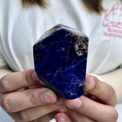 161G Natural Blue patterned stone Crystal Specimen Cutting crystal blocks