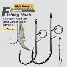 50pcs Live Shrimp Hooks High Strength Baitholder Fishing Hooks Offset Hooks