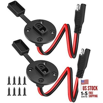  SAE Connector Power Socket Sidewall Port, Weatherproof SAE Quick 12AWG-1.1FT
