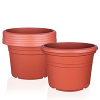 6X Blumentopf 20Cm Rund Kunststoff PflanzküBel Pflanztopf ÜBer TöPfe Terrakotta