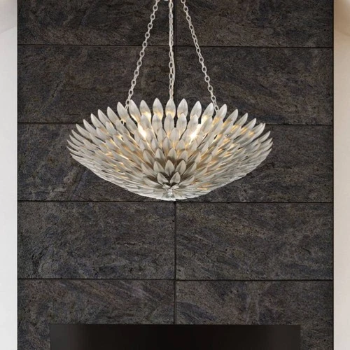 Crystorama Broche 24" Wide Antique Silver Chandelier - Picture 1 of 10