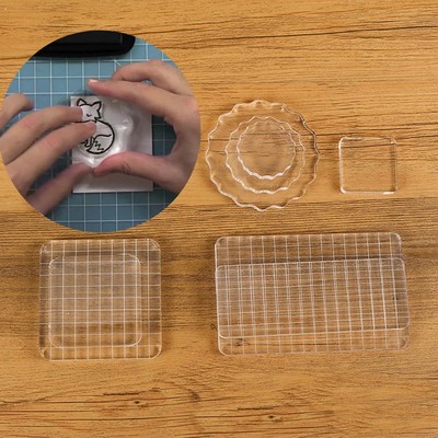 Transparent Stamp Block for Accurate Placement of Cling Mounted Stamps
