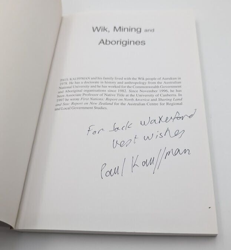 Wik, Mining and Aborigines by Paul Kauffman (Paperback, 1998) SIGNED - History - 第 5/10 張圖片