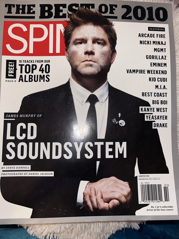 SPIN Magazine 2011 LCD Soundsystem EMINEM Arcade Fire Kid Cudi Kanye West Minaj
