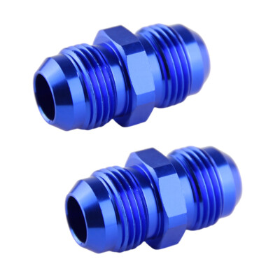 2PCS AN10 zu AN10 Gerade Kraftstoffschlauch Adapter Fitting 7/8''-14 UNF Blau