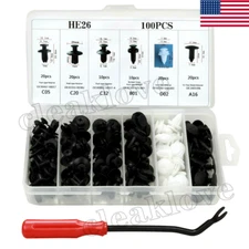 100x Auto Clips Car Truck Push Retainers Pin Rivet Trim Clip Panel Fasteners Kit