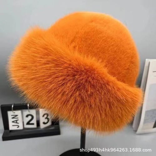 Women Faux Fur Mongolian Hats Cap Brimless Plush Fluffy Skiing Riding Warm - Picture 13 of 16