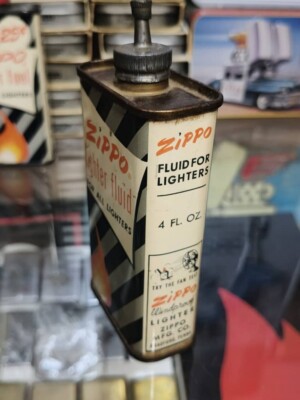 Zippo Lighter Fluid Vintage Tin Can (empty) 1949s-1963s 4FL.OZ 5.5