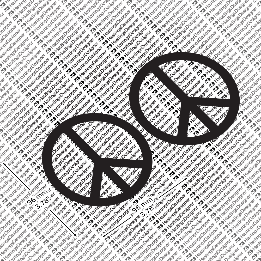 2x CND PEACE SYMBOL Sign Car Window Bumper Laptop Ipad Surf Vinyl Decal ...