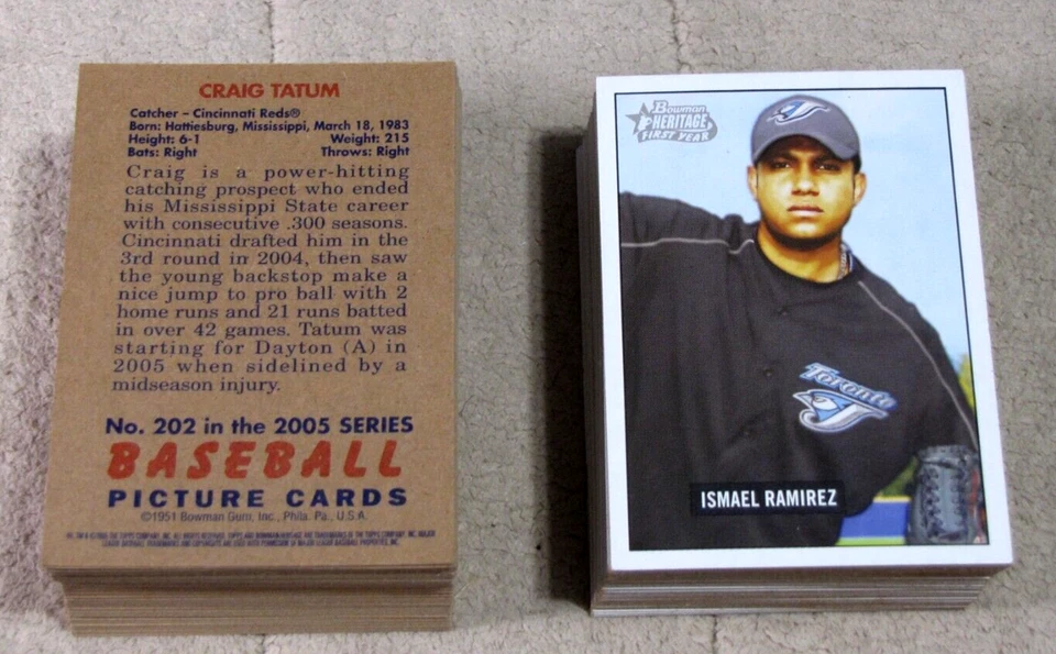 2005 Bowman Heritage First Year Rookie Baseball (Pick Choose Complete) - Image 2 of 2