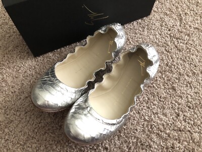 silver women flats